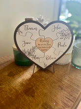 Load image into Gallery viewer, Heart jigsaw frame personalised