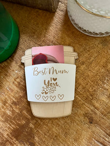 Coffee shape gift card holder for Mother’s Day / grandparents