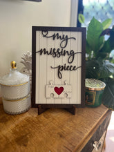 Load image into Gallery viewer, Wedding , valentines gift, missing piece puzzle, frame