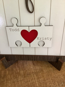 Wedding , valentines gift, missing piece puzzle, frame