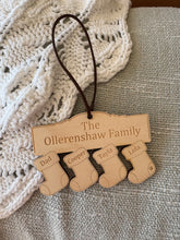 Load image into Gallery viewer, Family Christmas stocking decoration