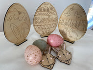 3 x Easter craft eggs with name and paint