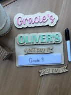 First/ last Day of school acrylic names 2024 school photo