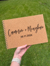 Load image into Gallery viewer, Engraved cork guestbook