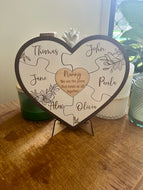 Heart jigsaw frame personalised