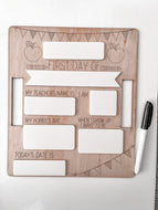 First and last day wooden board with acrylic
