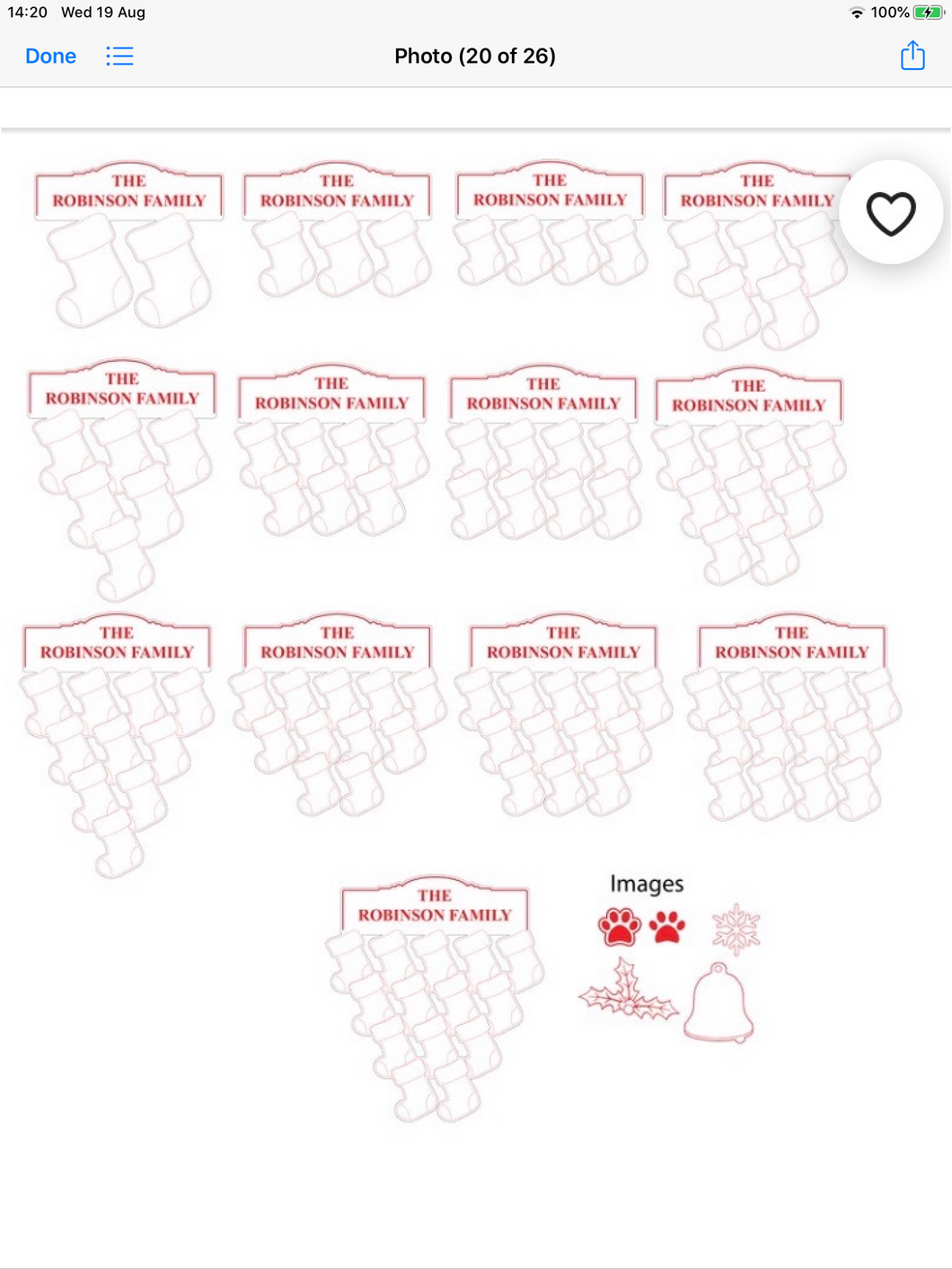 Family Christmas stocking decoration