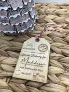 Personalised gift tag for Christmas
