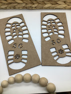 Wooden Santa feet stencil
