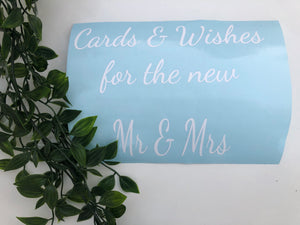 Wedding Decal for cards and wishes box