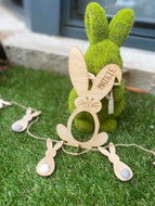 Easter bunny with engraved name to hold kinder surprise,