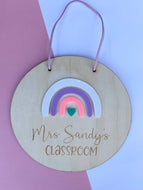 Rainbow teacher door sign
