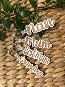 Keyrings for Mother’s Day/ Father’s Day / bag tag personalised