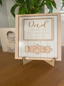 Mother’s Day/ Father’s Day/ Grandparents personalised wooden frame with jigsaw names