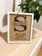Load image into Gallery viewer, Hessian Mr &amp; Mrs Personalised Print..Framed