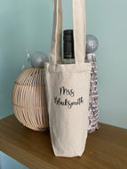 Personalised calico bottle bag